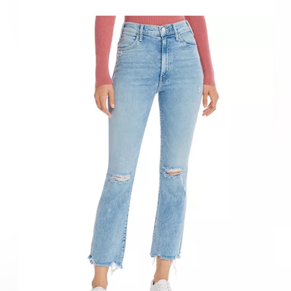 MOTHER Blue Straight Leg Jeans Modern Style